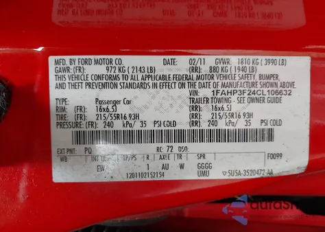 2012 Ford Focus Se из США, поврежденный, VIN 1FAHP3F24CL106632